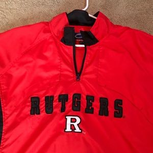 ✨flash sale✨ red quarter zip rutgers windbreaker